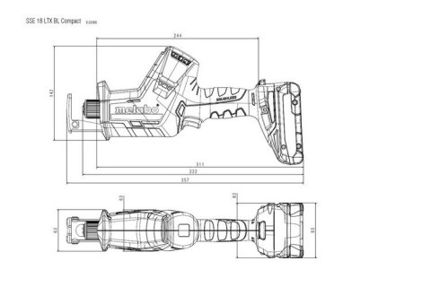 PIŁA SZABLASTA AKUMULATOROWA SSE 18 LTX BL COMPACT METABO