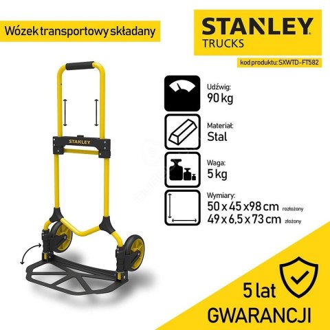 WÓZEK TRANSPORTOWY STALOWY SKŁADANY 90 KG STANLEY