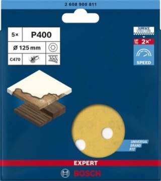 PAPIER ŚCIERNY EXPERT EXC470 D125 G400 8OTW 5PC. BOSCH