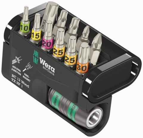 ZESTAW BIT-CHECK 12 WOOD TX HF 1, 12 CZ. WERA