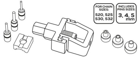 ZESTAW NARZĘDZI DO ZAKUWANIA I ROZKUWANIA ŁAŃCUCHA NEO