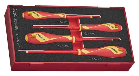 ZESTAW WKRĘTAKÓW PŁASKICH VDE 1000V TEAMDV04N, 4SZT. TENG TOOLS