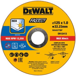 TARCZA TNĄCA INOX 125*22,2*1MM 100PC DEWALT