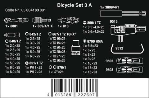 ZESTAW NARZĘDZI DO NAPRAWY ROWERÓW BICYCLE SET 3 A 40 CZĘŚĆ WERA