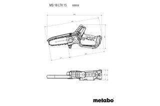 PILARKA ŁAŃCUCHOWA AKUMULATOROWA 15CM MS 18 LTX 0*AH METABO