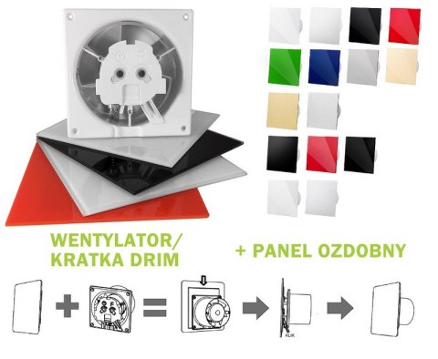 PANEL DO WENTYLATORA DRIM PLEXI ALUMINIUM SZCZOTK. SREBRO AIR ROXY