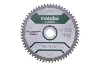 PIŁA TARCZOWA MULTI CUT CLASSIC 216*30MM Z60 METABO