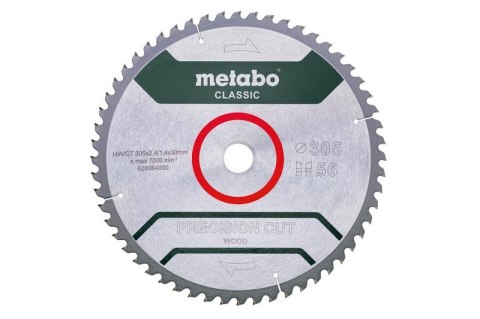 PIŁA TARCZOWA PRECISION CUT WOOD 305*30MM Z56 METABO