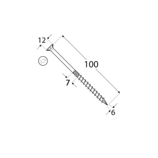 Wkręty ciesielskie 6x100 torx stożkowy 100 szt