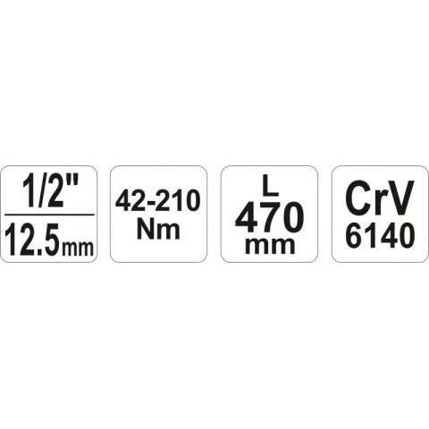 KLUCZ DYNAMOMETRYCZNY 1/2'' 42-210NM