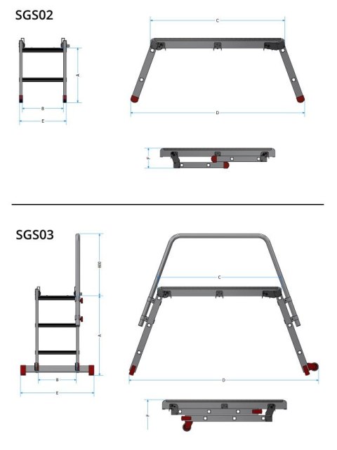 SKŁADANA PLATFORMA ROBOCZA Z PORĘCZĄ SGS3