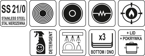 GARNEK NISKI Z POKRYWKĄ ZE STALI NIERDZEWNEJ 20X10,5 CM 3,3L