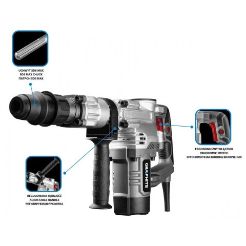 MŁOT WYBURZENIOWY SDS MAX 1300W, WALIZKA