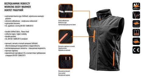 BEZRĘKAWNIK ROBOCZY SOFTSHELL ROZMIAR L