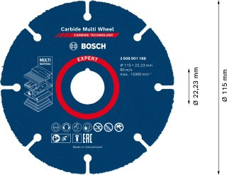 TARCZA UNIWERSALNA EXPERT CARBIDE MULTI WHEEL CMW 115*22MM