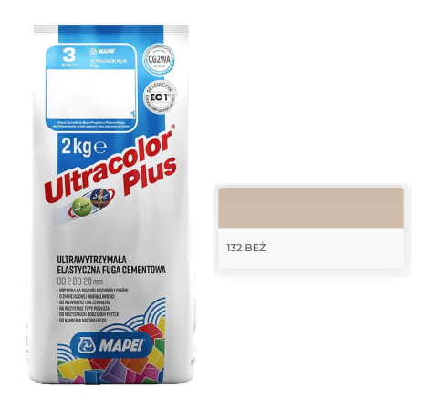 Fuga elastyczna MAPEI ULTRACOLOR PLUS 2kg BEŻ 132