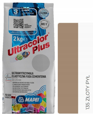 Fuga elastyczna MAPEI ULTRACOLOR PLUS 2kg ZŁOTY PYŁ 135