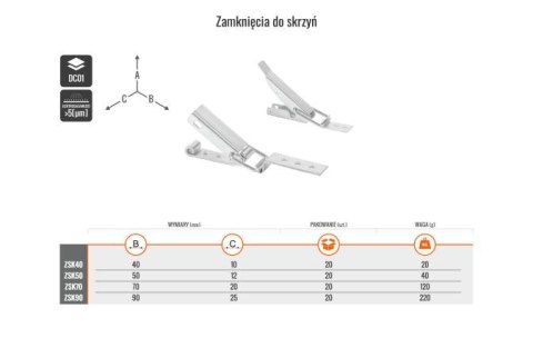 ZAMKNIĘCIE. DO SKRZYŃ 12*50