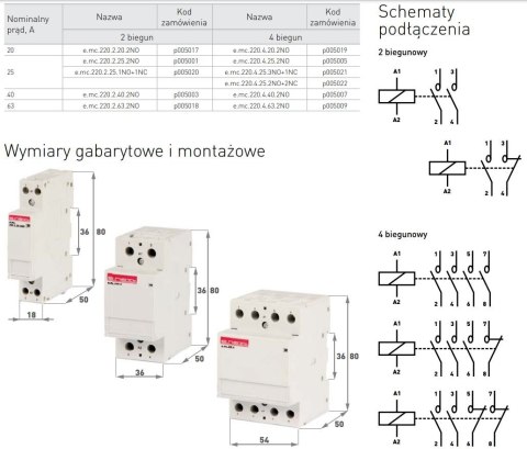 STYCZNIK MODUŁOWY E.MC.220.2.25.2NO 2P 25A 2NO STYCZNIK MODUŁOWY E.MC.220.2.25.2NO 2P 25A 2NO