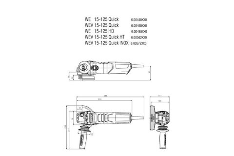 SZLIFIERKA KĄTOWA 125MM WEV 15-125 QUICK HT SZLIFIERKA KĄTOWA 125MM WEV 15-125 QUICK HT