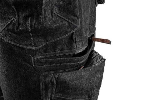 KRÓTKIE SPODENKI ROBOCZE DENIM, CZARNE M