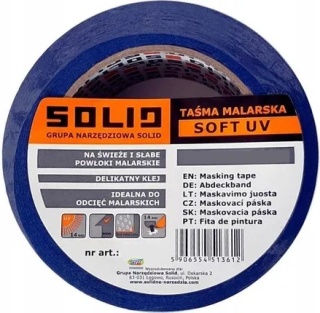 Taśma malarska Soft UV 25mm/50m / A.36 DELIKATNY KLEJ