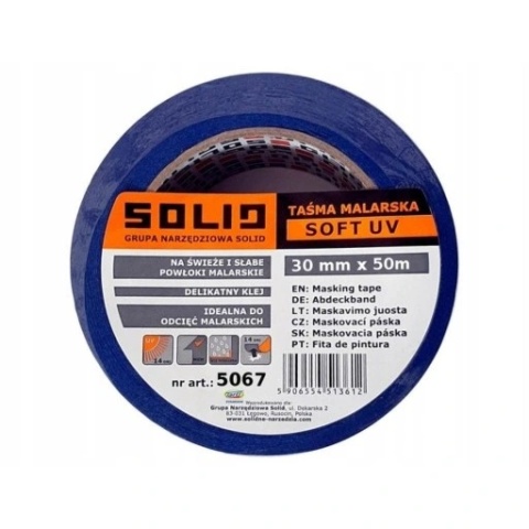 Taśma malarska Soft UV 30mm/50m / K.40 DELIKATNY KLEJ